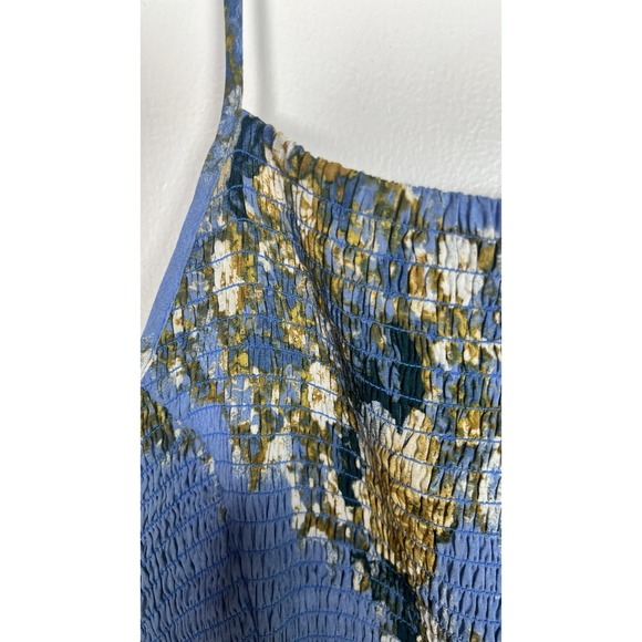 Free People Revolve Size Large HeatWave Blue Floral Print Smocked Maxi Dress NEW - Picture 8 of 15